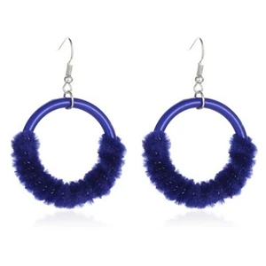 Moda Círculo Redondo Felpa Pendientes Colgantes Distintivos Mujer2823 - Imagen 1 de 9