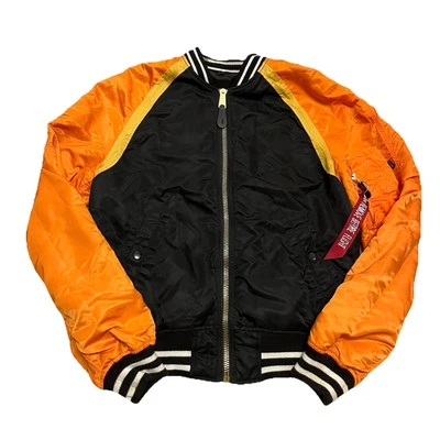 Alpha Industries L-2B Bomber Jacket Slim Fit Size Medium Orange Red - Image 1 of 4