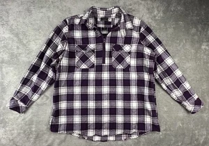 Camisa de franela Five Brother 1/4 cremallera XL púrpura a cuadros ropa de trabajo vintage pesada gruesa - Imagen 1 de 12