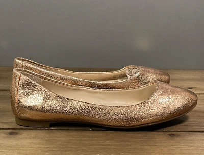 Alfani Women's Gessey Ballet Flats Size 5 Rose Gold Crackle Metallic Slip On - Изображение 1 из 4