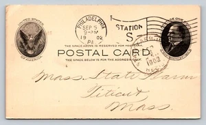 c1910 ANTIQUE Postal Card Boston MA To Titicut State Farm MA Order Update Bulbs - Picture 1 of 2