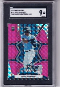 Julio Rodriguez 2022 Panini Mosaic Pink Fluorescent Prizm # 274, 8/10 SGC 9 MINT - Picture 1 of 2