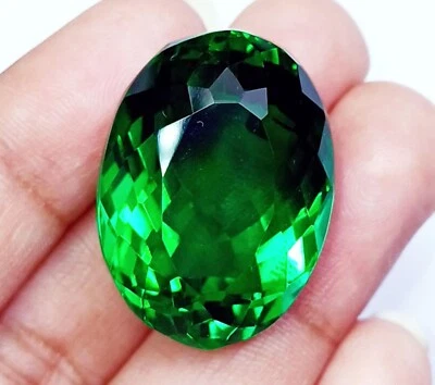 Green Topaz Oval Shape 54.00 Ct Certified Loose Gemstone With Free Gift - Image 1 of 4