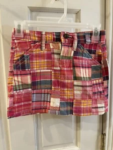 Old Navy Zip/Snap Girls Skirt Madras Plaid 100% Cotton Size 12 - Picture 1 of 2