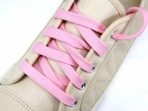 Light Pink Flat Shoe Laces Shoelaces Boot Trainers Ties (10mm x 115cm) - Picture 1 of 1