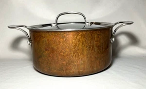 GOURMET EDITION ~ 5.5 Qt Tri-Ply Copper & 18/10 Stainless Steel STOCK POT w/LID - Picture 1 of 9