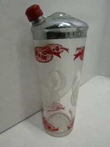 A OLD GLASS COCKTAIL MARTINI SHAKER MIXER BARTENDER BAR WARE MIXER MANCAVE - Picture 1 of 2
