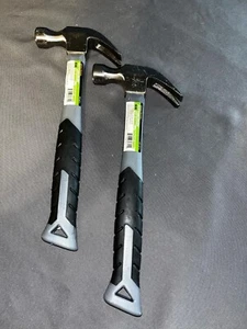 16 oz Claw Hammer  Fiberglass Rubber Grip Lot Of 2 - Picture 1 of 4