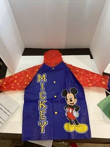 New Vintage Mickey Mouse Blue & Red Raincoat Toddler 7 - Picture 1 of 7