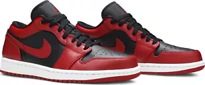 Nike Air Jordan 1 Low ‘Reverse Bred’ Men's Size 11 Gym Red / Black 553558-606 - Picture 1 of 7