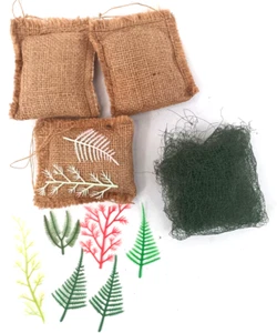 Vtg 1960's Hasbro GI Joe? Tent Netting Foliage Combat Burlap Sand Bags NO Tags - Picture 1 of 15