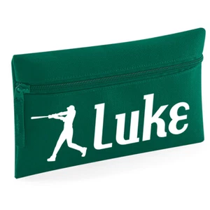 Estuche de lápices personalizado para niños niños béisbol deporte bate pelota regalo nombre de la escuela - Imagen 1 de 8