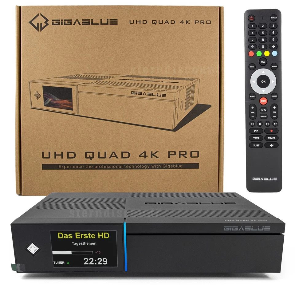 GigaBlue UHD Quad 4K Pro 2x DVB-S2 FBC Linux E2 Receiver  BT WiFi PVR-Ready NEU - Bild 1 von 4