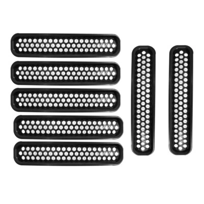 7pcs/Set for 97-06 Jeep Wrangler TJ Unlimited Honeycomb Mesh Front Grill Inserts - Image 1 of 4