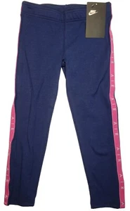 Nike Air Little Girl's Leggings / Sweatpants 36F998 Navy & Pink Size 5 FREE SHIP - Picture 1 of 5