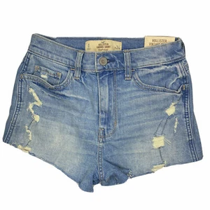 NWT Hollister Vintage Short Womens Distress Raw Hem Cut Off High Rise Light Wash - Picture 1 of 2