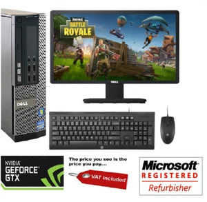 Dell Desktop Gaming PC Bundle i5 19' TFT 4GB 1050 Ti 16GB RAM Computer Win 10 - Picture 1 of 6