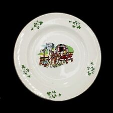 Assiette de poterie carrigaline liège irlandais trèfle voyageurs irlandais wagon cheval vintage