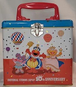 Rare USJ Sesame St Tin Box Lunch Popcorn Universal Studios 10th Anniversary 2011 - Picture 1 of 9