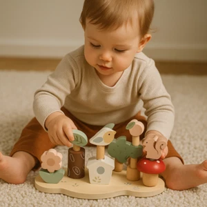 Wooden Forest Animal Jumping Toys Montessori Educational Toy Birthday Gifts - Afbeelding 1 van 12