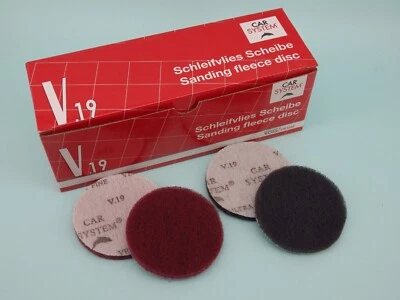 Schleifvlies mit Klett, für Exenterschleifer, 80mm, rot + grau, Carsystem V.19