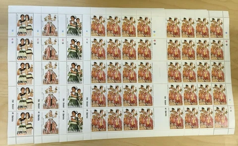 FULL SHEETS Tuvalu 1991 SC 582-5 - Christmas, Costumes - 4 Sheets of 40 - MNH Cover
