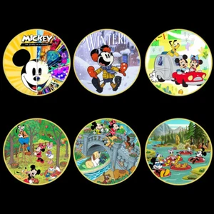 6pcs Mickey Mouse Gold Coin Collectibles Cute Cartoon Medal in Capsule - Picture 1 of 10