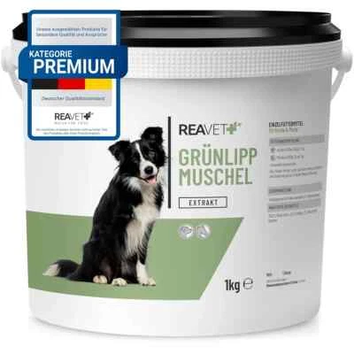 REAVET Grünlippmuschel Pulver Extrakt 1kg für Hunde Katzen Pferde