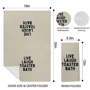 Funny Kitchen Towels Live Laugh Toaster Bath Funny Dish Towels for Kitchen Fu... - Picture 1 of 5