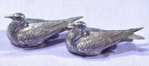 PR ANTIQUE ESTATE HEAVY HANAU STERLING SILVER BIRDS SHAKERS Muller Neresheimer - Picture 1 of 6
