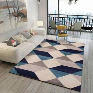 Alfombra rayada acolchada a mano 100% lana para salón y dormitorio - Imagen 1 de 1