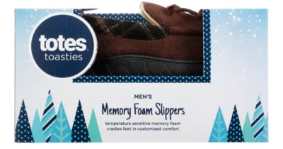 Nuevo Hombre Bolsos Tostadas Marrón Espuma con Memoria Mocasín Zapatillas Talla M 8-9 Foto 1 de 2