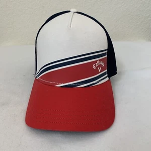 Cappello camionista snapback uomo Callaway Golf maglia cotone rosso blu bianco - Foto 1 di 7