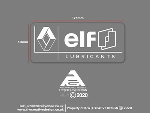 Pegatina parabrisas trasero lubricante Renault Elf - Imagen 1 de 1