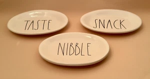 Trio (3) of Rae Dunn Artisan Collection by Magenta Oval Snack / Appetizer Plates - Picture 1 of 4