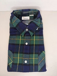 Vintage 50-60er Wilshire Herren 100% Baumwolle Langarm Karo Button Down Größe XL - Bild 1 von 3