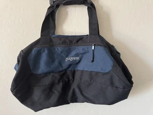 Jansport Duffel Bag Outdoor Traveling Weekend Black and Blue 31" x 17" x 11" - Picture 1 of 4