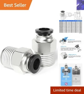 5/16" Tube OD Male Straight Fittings with 1/4" NPT Thread - 10 Pack - Picture 1 of 9