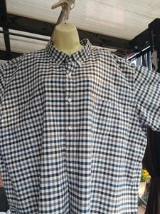 5XL blue And Grey Gingham Men's Shirt - Picture 1 of 2