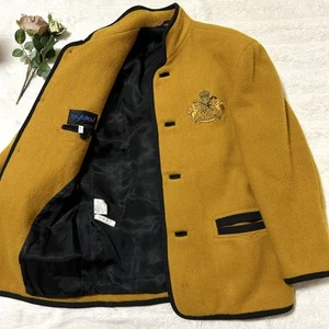 Versace Italy Byblos Wool Embroidered Tyrolean Jacket, Yellow, M-L, Used - Picture 1 of 16