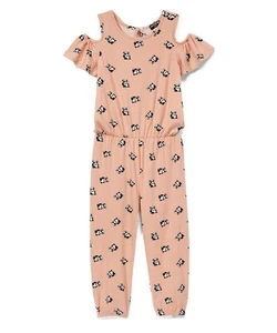 XOXO Blush & White Girls Panda Cutout Jumpsuit (Small/4) - Picture 1 of 1