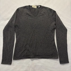 Neiman Marcus Pullover Damen Small dunkelgrau 100% Kaschmir V-Ausschnitt Luxus - Bild 1 von 6
