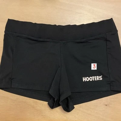 Shorts uniforme preto autêntico B15-3 Hooters menina usado super sexy tamanho XS - Imagem 1 de 4