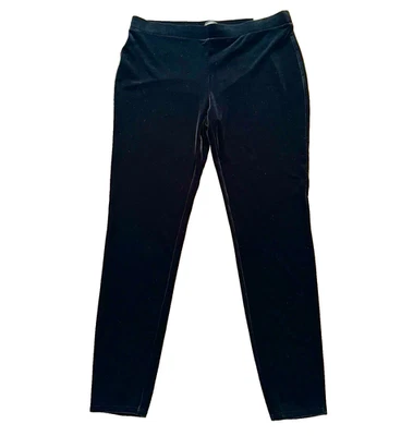 New NWT EXPRESS Size Large Pull-On Leggings Mid-Rise Black Velvet Stretch 34x29 - Image 1 of 4