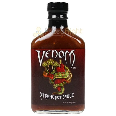 Sauce Crafters Venom Xtreme Hot Sauce Habanero 不适用于初学者 5.7 盎司瓶 — 第 1/4 张图片