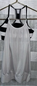 Lululemon No Limits Tank Top Sports Bra Black Off White Built In Bra - Picture 1 of 4