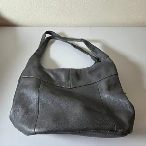 Tignanello Gray Pebbled Leather Hobo Shoulder Bag - Picture 1 of 4