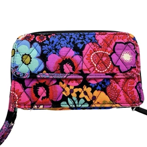 Vera Bradley Crossbody Wallet Purse In Floral Fiesta With Wristlet Strap Only - Picture 1 of 12