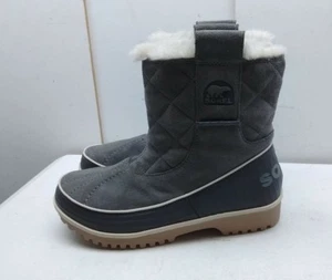 Sorel Waterproof Gray Leather Rubber Pull On Ankle Boots Women's Shoes 6.5M 37,5 - Picture 1 of 8