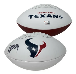 Ufficiale NFL - C.J. Stroud Autografato Houston Texans Fanatici di calcio bianchi - Foto 1 di 2